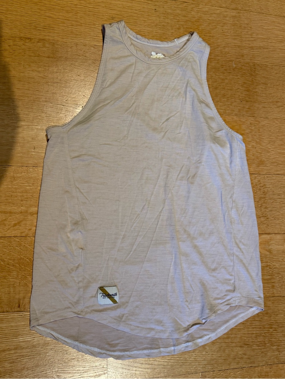 tracksmith womens harrier tank top medium beige running racerback marathon
